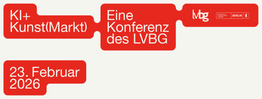Eine Grafik mit dem Text KI+Kunst(Markt) – Eine Konferenz des LVBG – 23. Februar 2026